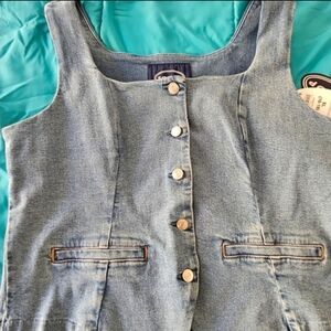 Women's Blue Denim Vest Top